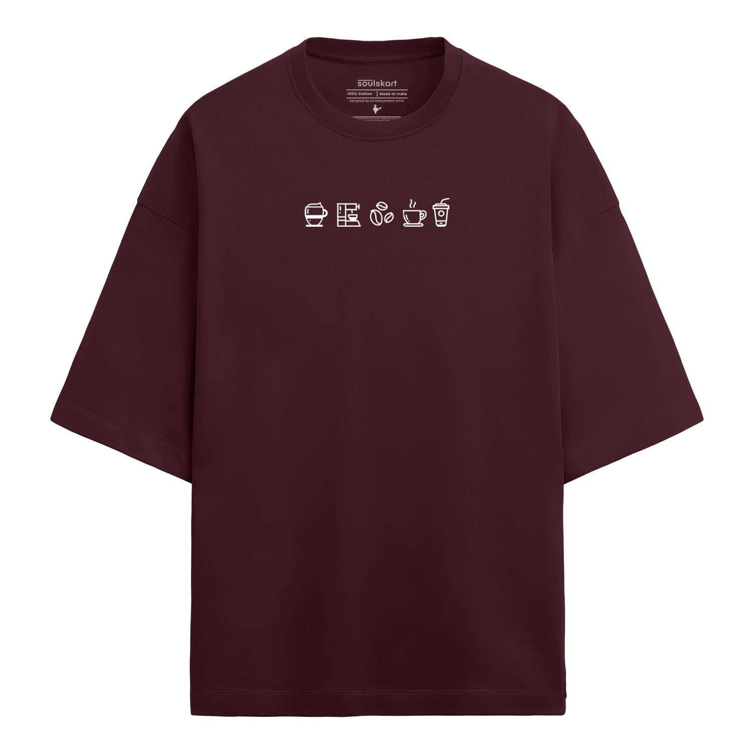 Coffee Loading Puffed Print – Slouch Oversized T-Shirt