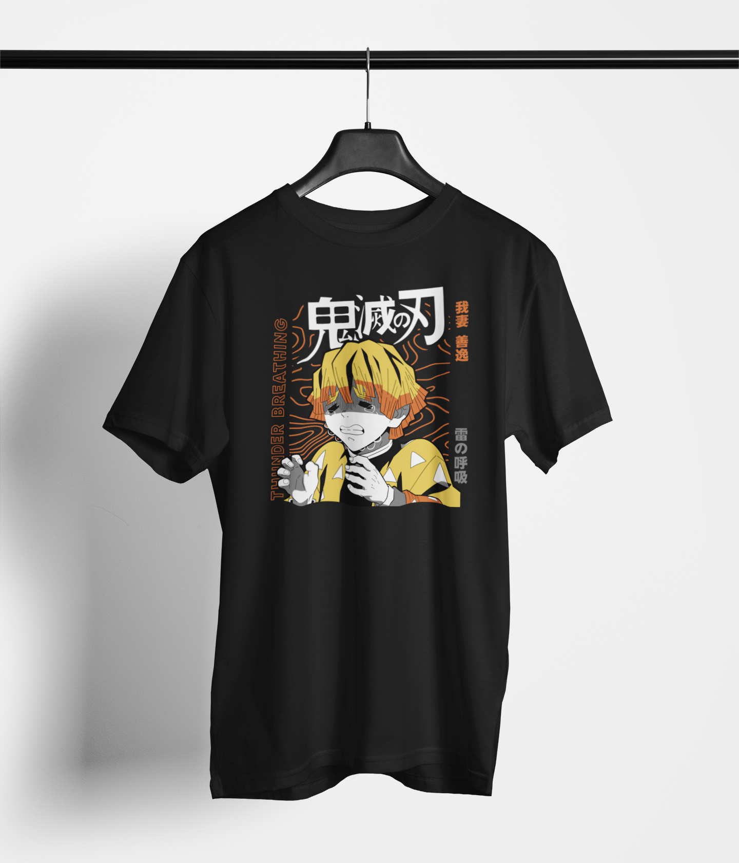 Thunder Strike Zenitsu Tee: Unisex Cotton Blend T-Shirt with Dynamic Zenitsu Agatsuma Print